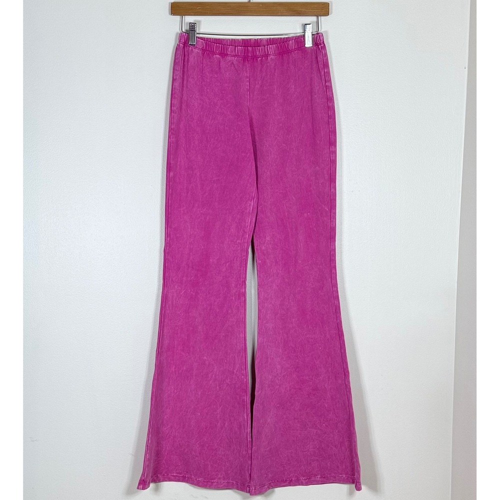 Chatoyant Womens Flare Pants M Pink Mineral Wash 70s Hippie Halloween Barbie Y2K